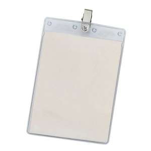 Large Vertical Vinyl Pouch with Bulldog Clip 