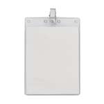 Personalized Lanyards, Badges & Bracelets - Large Vertical Vinyl Pouch with Bulldog Clip