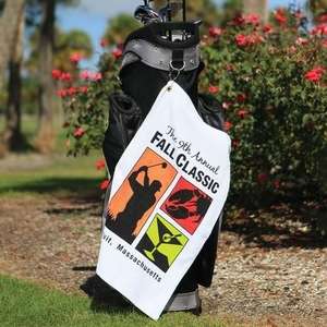 Jewel Collection Golf Towel White
