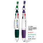Business Novelty Pens - Quad Pen with Lanyard
