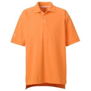 adidas Golf Men's ClimaLite Tour Pique Short-Sleeve Polo Orange, Tigerlilly/White