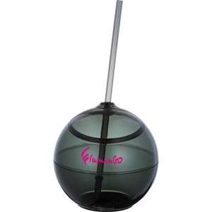 Fiesta Ball with Straw - 20 oz. Black, Translucent