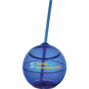 Fiesta Ball with Straw - 20 oz. Blue, Royal Translucent
