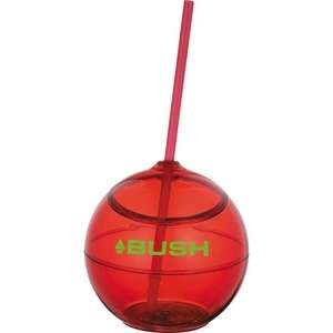 Fiesta Ball with Straw - 20 oz. Red, Translucent