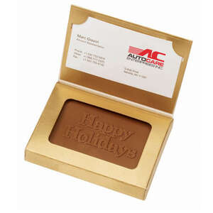 Custom Promotional Custom Molded Business Card Chocolate Bar - 1 oz.