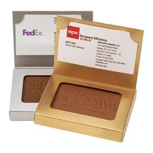 Custom Molded Chocolate Cookie in Business Card Box 