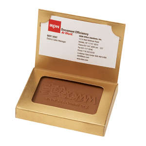 Custom Promotional Custom Molded Chocolate Cookie in Business Card Box