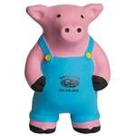 Promotional Animal & Nature Stress Balls - Farmer Pig Squeezie Stress Reliever