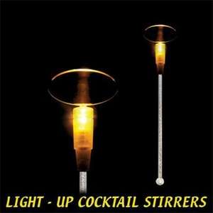 8" Light-Up Cocktail Stirrers - Amber Oval 
