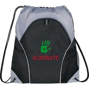 Marathon Drawstring Cinch Backpack Black