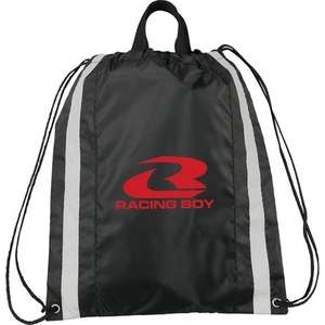 Small Reflective Drawstring Cinch Backpack Black