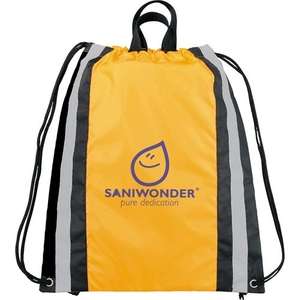 Small Reflective Drawstring Cinch Backpack Orange