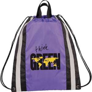 Small Reflective Drawstring Cinch Backpack Purple