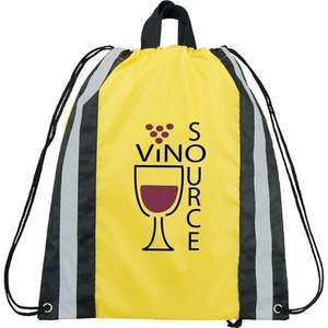 Small Reflective Drawstring Cinch Backpack Yellow
