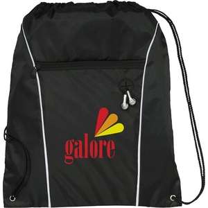 Funnel Drawstring Cinch Backpack Black