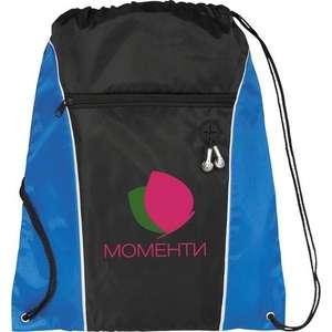 Funnel Drawstring Cinch Backpack Blue, Royal