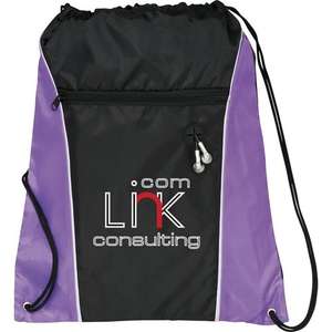 Funnel Drawstring Cinch Backpack Purple