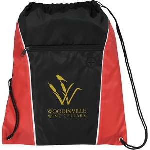 Funnel Drawstring Cinch Backpack Red