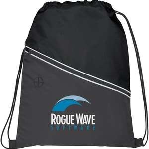 Railway Drawstring Cinch Backpack Black