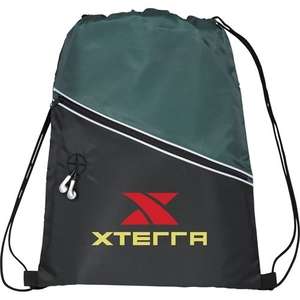 Railway Drawstring Cinch Backpack Green, Hunter