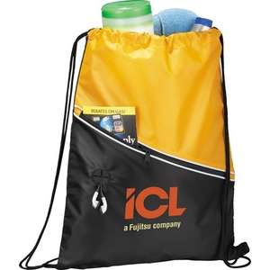 Railway Drawstring Cinch Backpack Orange