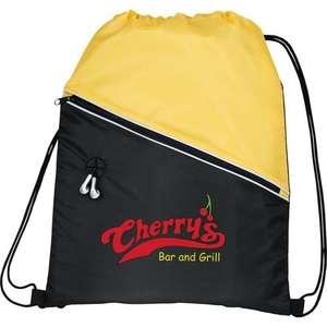 Railway Drawstring Cinch Backpack Yellow