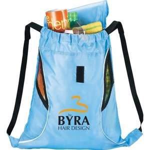 Bumblebee Drawstring Cinch Backpack Blue, Light