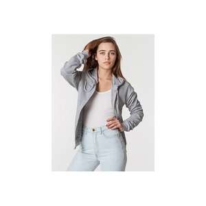 American Apparel California Fleece Full Zip Hoody - Dark/Colors Gray, Heather