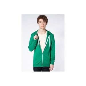 American Apparel Unisex Tri-Blend Terry Zip Hoody - Dark/All Green, Vintage Kelly