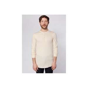 American Apparel Unisex Thermal Henley Cream