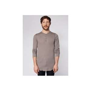 American Apparel Unisex Thermal Henley Pewter