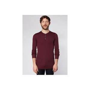 American Apparel Unisex Thermal Henley Truffle