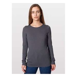 Custom Promotional American Apparel Women's Sheer Jersey Long Sleeve T-Shirt - Dark/Color
