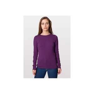 American Apparel Women's Sheer Jersey Long Sleeve T-Shirt - Dark/Color Eggplant