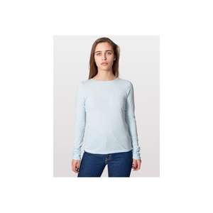 American Apparel Women's Sheer Jersey Long Sleeve T-Shirt - Dark/Color Blue, Light