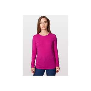 American Apparel Women's Sheer Jersey Long Sleeve T-Shirt - Dark/Color Raspberry