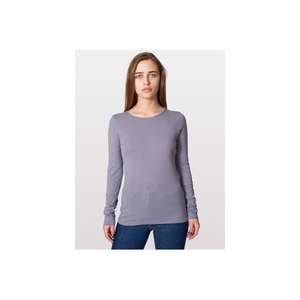 American Apparel Women's Sheer Jersey Long Sleeve T-Shirt - Dark/Color Slate