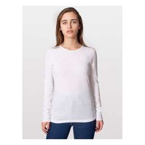 Custom Promotional American Apparel Women's Sheer Jersey Long Sleeve T-Shirt - White/Neutral