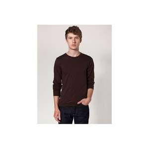 American Apparel Unisex Fine Jersey Long Sleeve T-Shirt - Dark/Color Brown
