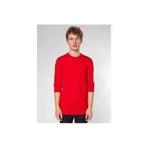 American Apparel Unisex Fine Jersey Long Sleeve T-Shirt - Dark/Color Red