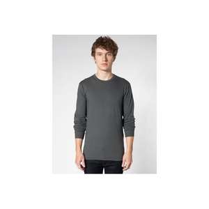 American Apparel Unisex Fine Jersey Long Sleeve T-Shirt - Dark/Color Gray, Asphalt
