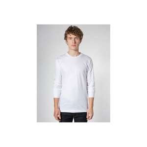 American Apparel Unisex Fine Jersey Long Sleeve T-Shirt - White/Neutral