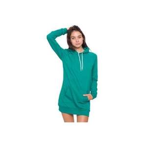 American Apparel Women's California Fleece Raglan Hoody Dress - Dark/Colors Evergreen