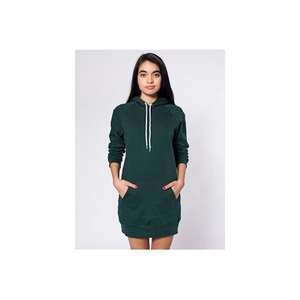 American Apparel Women's California Fleece Raglan Hoody Dress - Dark/Colors Green, Forest