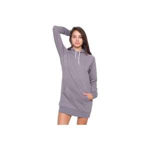 American Apparel Women's California Fleece Raglan Hoody Dress - Dark/Colors Gray, Slate