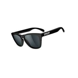 Custom Promotional Oakley Frogskins Sunglasses - Polished Black Frame with Gray Lens