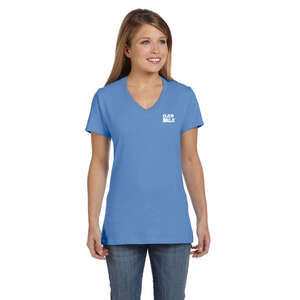 Custom Promotional Hanes Ladies' 4.5 oz. Rungspun Cotton nano-T V-Neck T-Shirt - Dark/All