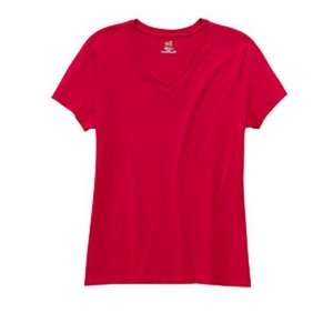 Hanes Ladies' 4.5 oz. Rungspun Cotton nano-T V-Neck T-Shirt - Dark/All 
