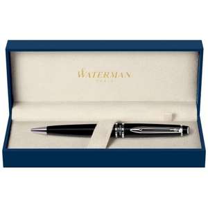 Waterman Expert Rollerball Pen - Black with Gold Trim 