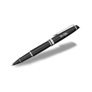 Custom Promotional Waterman Expert Rollerball Pen - Black with Gold Trim